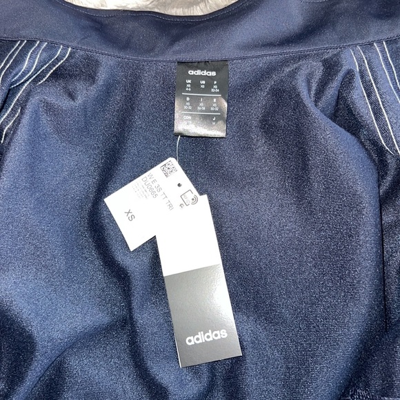 Adidas Warm-Up Tricot Slim 3-Stripes Track Jacket Navy XS - Picture 8 of 9